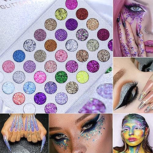 evpct CAKAILA 40 Colors Glitter Sparkle Eyeshadow Makeup Palette Pallets For Women Girls Black White Glitter Chunky Eyeshadow Pressed Powder Pink Shimmer Glue Gel Eyeshadow sombras de ojos profesional FROM DUBAI (SAM) - View 3 of 3
