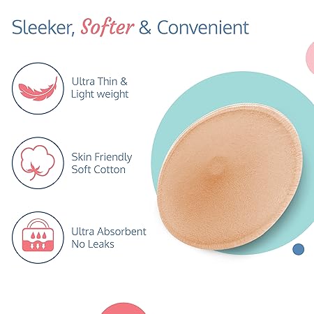 LuvLap Washable Maternity Nursing Breast Pads, 6 Pcs, Reusable, Leak-Proof - View 6 of 6