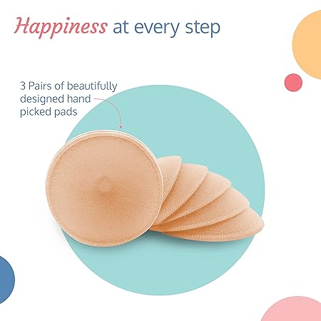 LuvLap Washable Maternity Nursing Breast Pads, 6 Pcs, Reusable, Leak-Proof - View 4 of 6