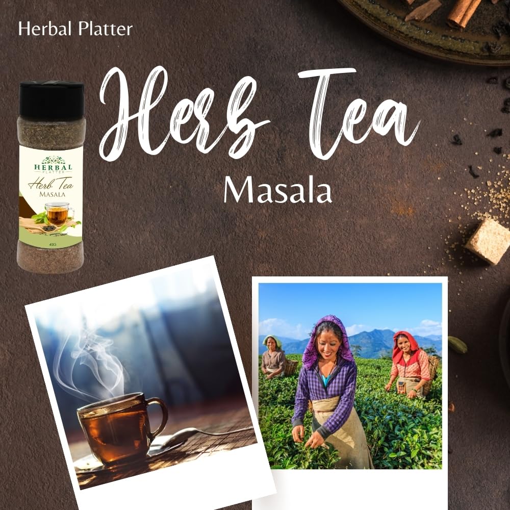 Herbal Platter Herb Tea Masala Elevate Your Tea Experience Naturally with Dry Ginger, Mint, Lemongrass, and Cardamom - View 2 of 4