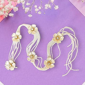 Hair Flare Artificial Plastic Pearl Choti with Crystal Stones &amp; Intricate Floral Design Hairpin/Hair Clip/Judabun/Hair Accessories for Women &amp; Girls - 2620, Pack of 1 - View 4 of 6