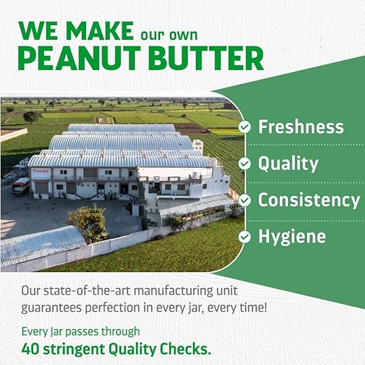 Pintola All Natural Peanut Butter Crunchy 1kg | Unsweetened | 30g Protein | Vegan Peanut Butter, 100% Pure Roasted Peanuts | Non Gmo | High in Protein Spread, Gluten &amp; Cholesterol Free, Nut Butter - View 3 of 6