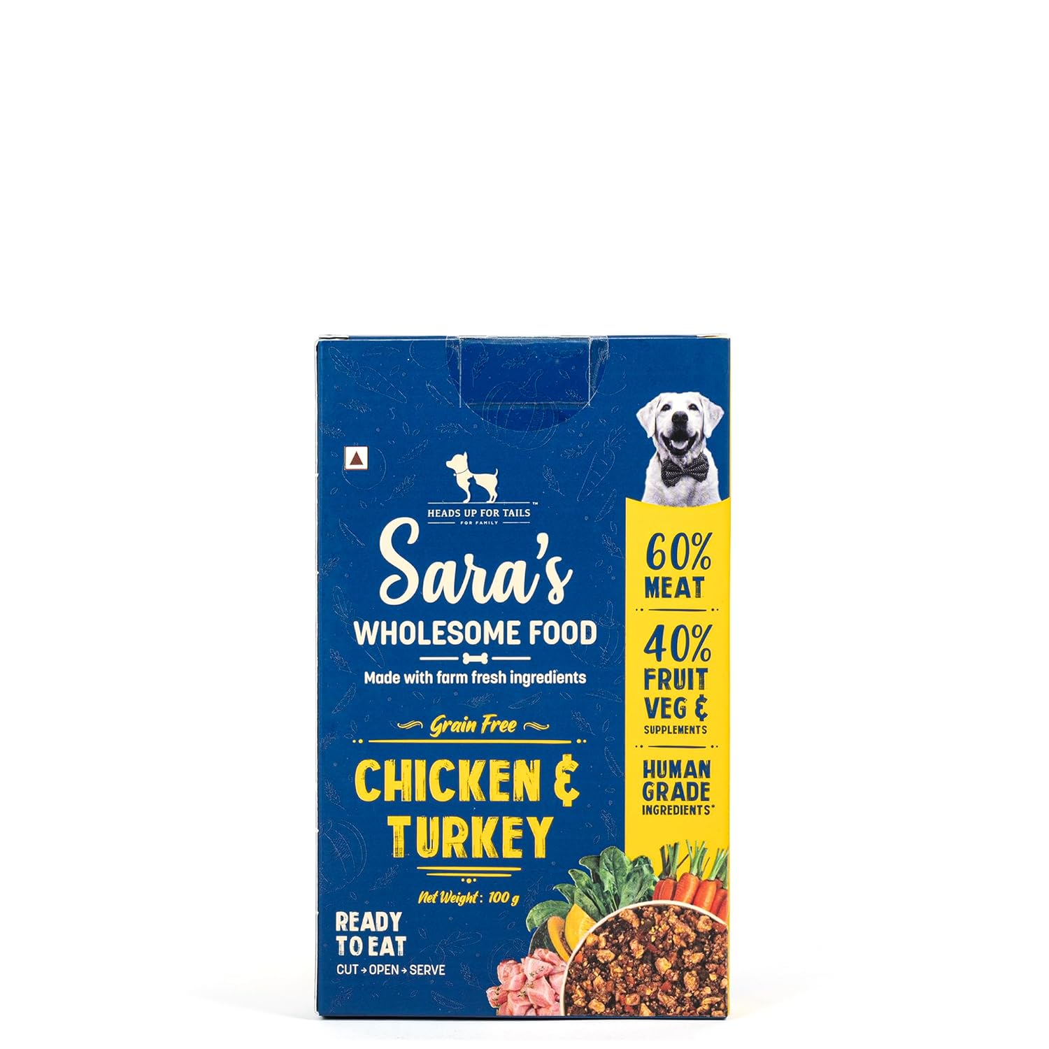 HUFT Sara's Wholesome Food - Grain-Free Chicken and Turkey Dog Food | Human Grade Ingredients | Gluten Free | Balanced Meal | Suitable for Adults &amp; Puppies - 100 gm - Related product