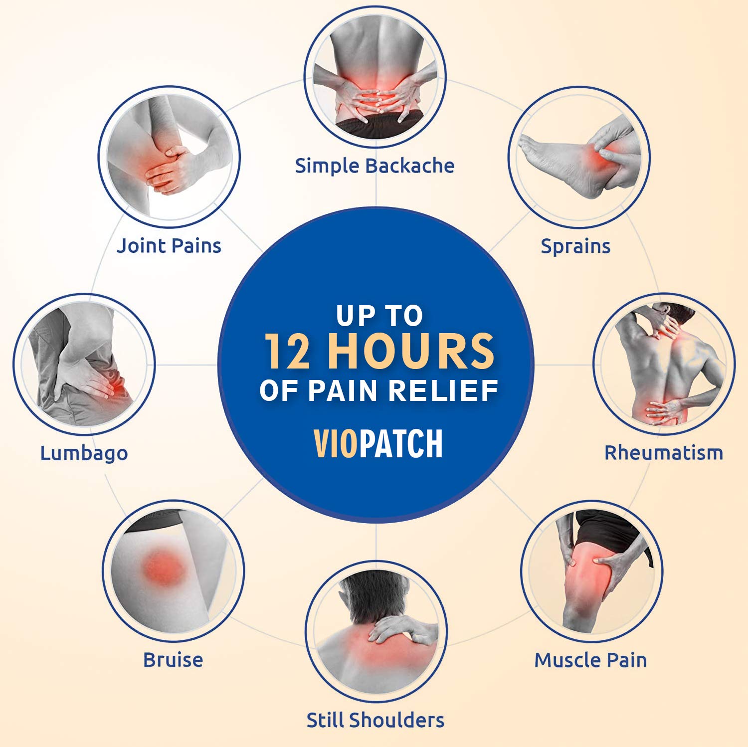 Viopatch Herbal Pain Relief Patch - Pack of 10 Patches | Instant Relief from Muscular Pain &amp; Joint Pain| Natural Pain Relief Patches | No Side Effects(FROM INDIA)NUZ - View 2 of 3