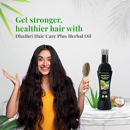 Dhathri Hair Care Plus Herbal Oil for Hair Growth, Ayurvedic Hair Oil for Hair Fall Control &amp; Hair Nourishment (200 ml) (FROM INDIA FAAZ) - View 2 of 3