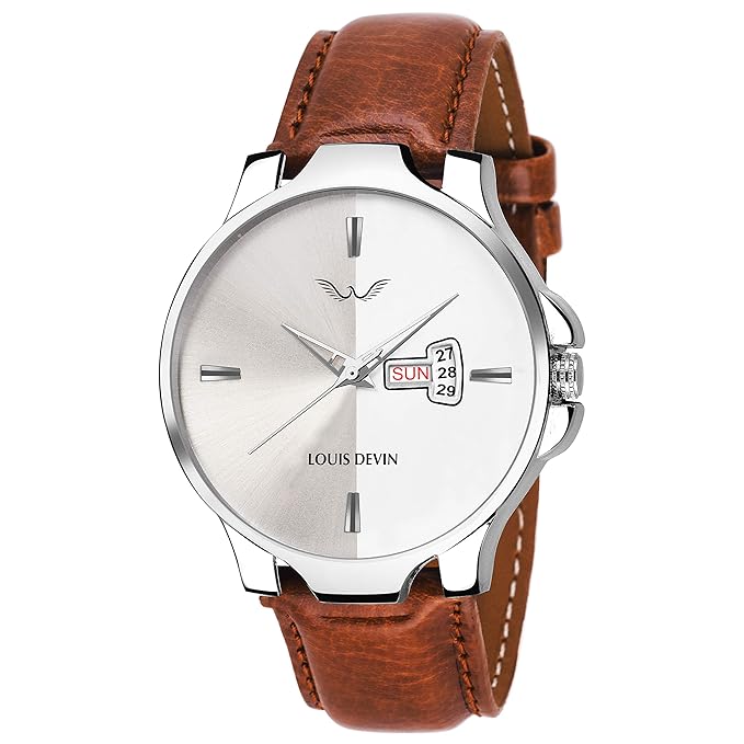 LOUIS DEVIN WT030 Leather Strap Analog Wrist Watch for Men - Shop at Colombo Mall