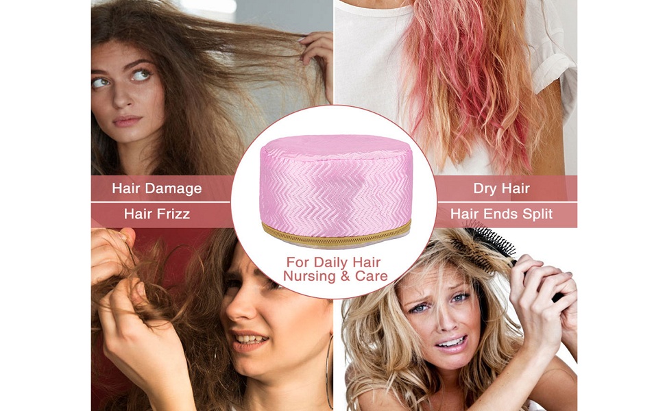 QERINKLE Hair Care Thermal Head Spa Cap Treatment with Beauty Steamer Nourishing Heating Cap, Spa Cap For Hair, Spa Cap Steamer For Women - View 8 of 9