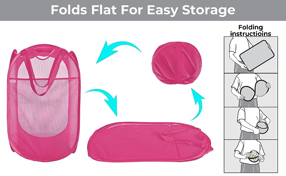 Kuber Industries Nylon Mesh Laundry Basket|Sturdy Material &amp; Durable Handles|Netted Lightweight Laundry Bag (Assorted) - View 7 of 7