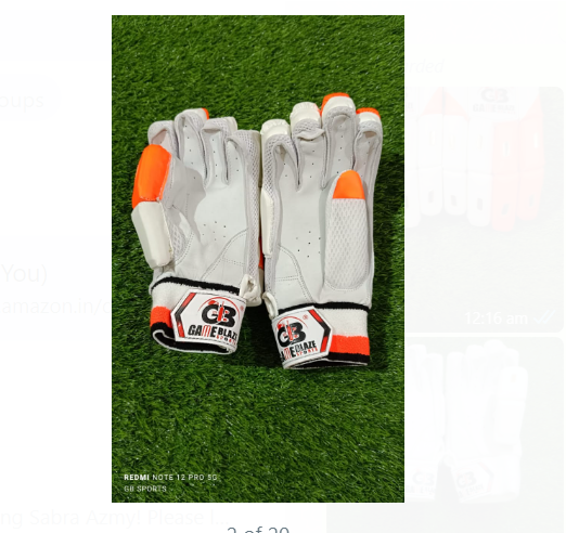 WHITEDOT SPORTS Dot 1.0 Cricket Batting Gloves, Idol For Youth/Medium Right Hand (Material: Leather, Color: ORANGE) (FROM INDIA)RAZ - View 2 of 2