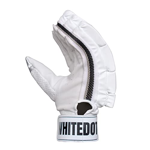 WHITEDOT SPORTS Dot 1.0 Cricket Batting Gloves, Idol For Youth/Medium Right Hand (Material: Leather, Color: White) (FROM INDIA)SAB - View 4 of 5