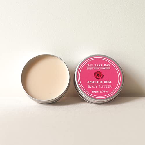 The Bare Bar Absolute Rose Body Butter for Dry Skin - 50gm | 48hrs Intense Moisturization | Shea Butter Moisturizer with Mango Butter &amp; Rose Essential Oil| No Chemicals &amp; Parabens| For All Skin Types - View 3 of 3