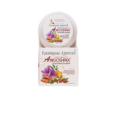 Parampara Ayurved Angoshree Face &amp; Body Scrubber Skin Exfoliating Scrub Cream for Removing Skin Tan Dead Cells With Red Sandalwood Neem and Kesar Men &amp; Women 100gm (Pack of 2) (FROM INDIA)SAB - View 2 of 2