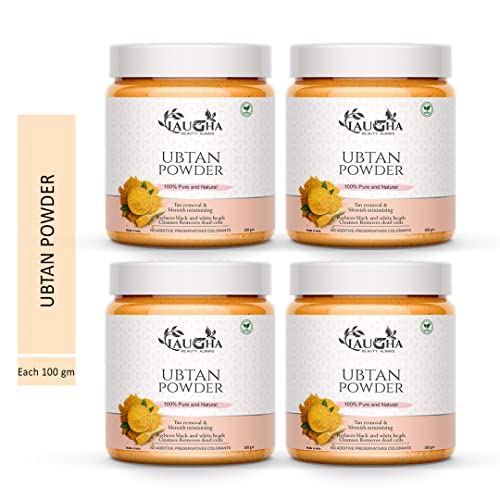 Laugha Pure Organic Haldi Ubtan Powder Face Pack (Dulhan Special) for Face, Body - Fairness, Lightening, Tanning, Glowing Skin, Remove Dead Skin, Turmeric Moisturizer (100 Gram) (Pack of 4 Jar 400 gm) - View 3 of 3