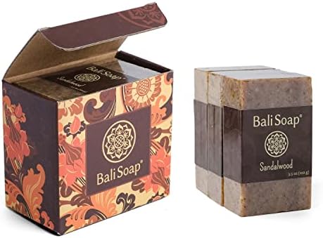 Bali Soap - Sandalwood Natural Soap Bar, Face or Body Soap Best for All Skin Types, For Women, Men &amp; Teens, Pack of 3, 3.5 Oz each  FROM DUBAI (SAM) - View 3 of 3
