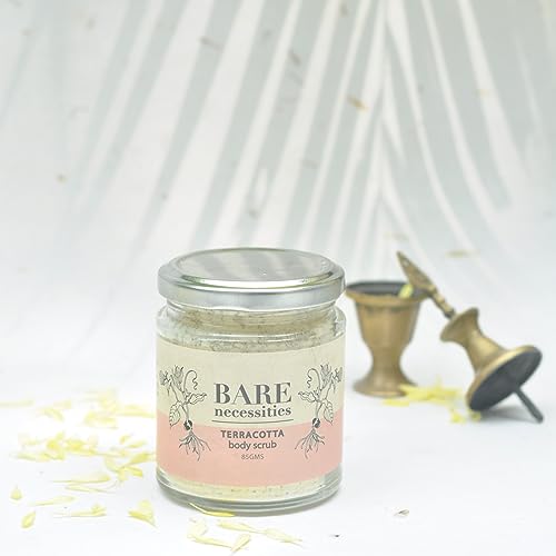 Bare Necessities Terracota Body Scrub | Organic Exfoliating Scrub for Smooth &amp; Bright Skin | Natural Vitamin C Body Scrub with Green Gram Flour| Bath Ubtan| Peta Certified, Vegan, Handmade - 85g - View 4 of 4