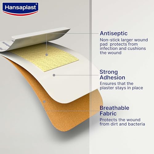 Hansaplast Antiseptic Jumbo Bandage | First Aid Essential Pack | Larger Wound Pad | Protects Against Dirt &amp; Bacteria - View 4 of 6