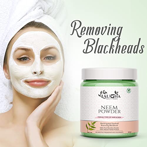 Laugha Naturals Pure Neem Leaves Powder For Pimple-free Clear Skin, silky hair &amp; Hair Cleanser, (100Gm) (Pack Of 1 Jar 100 gm) - View 3 of 3