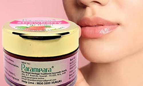 Parampara Ayurved Strawberry Lip Balm, 10 gm, Pack of 2, With Beeswax, Vitamin-E, Natural Rosy Tint (FROM INDIA)SAB - View 3 of 3
