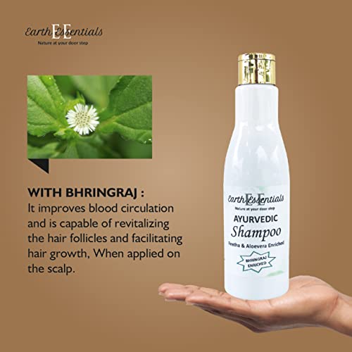 Earth Essential Bringraj Shampoo Herbal SLS free- with Nourishing Herbs Reetha, Aelovera helpul in dandruff control (200ml) - View 4 of 4