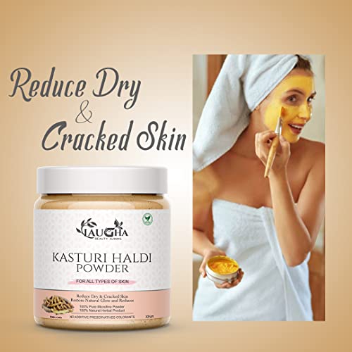 Laugha Pure Kasturi (Wild/Jangli) Haldi Powder For Spot Less, Pimple free, Natural Glowing &amp; Shiny Skin-Face Pack (100GM (Pack of 2 Jar 200 gm) - View 2 of 3