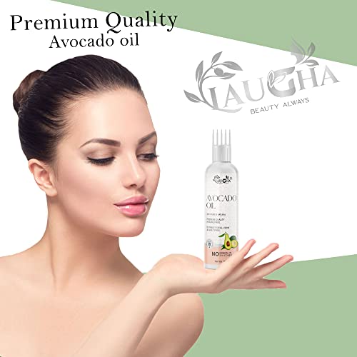 Laugha Pure Avocado Oil - WITH COMB APPLICATOR - Cold Pressed - For For Hair Growth, Anti Dandruff Retinol &amp; Vitamin E To Reduce Wrinkles &amp; Dryness (Pack Of 2 Bottle 200 ml) - View 3 of 3