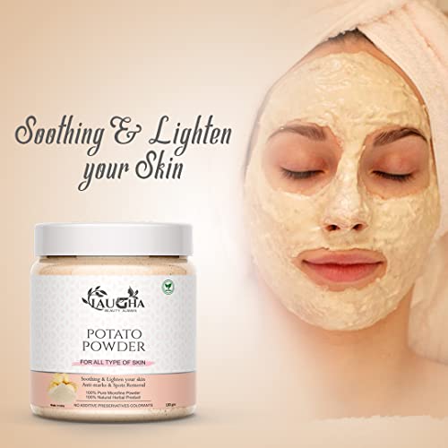 Laugha Pure Organic Potato Powder Face Pack (Solanum Tuberosum) - Fairness, Lightening, Tanning, Glowing Skin, Remove Dead Skin, Moisturizer (100 Gram) (Pack of 1 Jar 100 gm) - View 3 of 3