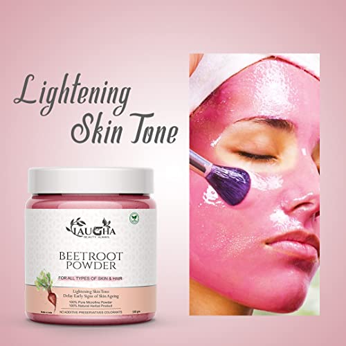 Laugha Pure BeetRoot Powder For Healty Pinkish Skin &amp; Rosy Cheeks, Glowing &amp; Shiny Skin-Face Pack 100 GM (Pack of 2 Jar 200 Gm)FROM INDIA)JEZ - View 3 of 3