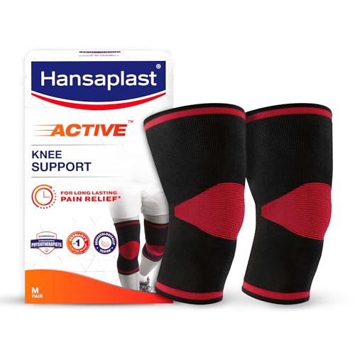 Hansaplast Active Knee Support for Men &amp; Women| Pair | Size M |Knee Brace for Long Lasting Pain Relief, Stability &amp; Targeted Compression|Skin Friendly Knee Cap with Breathable Material &amp; Comfortable Fit| Walking, Jogging, Gym - View 7 of 7