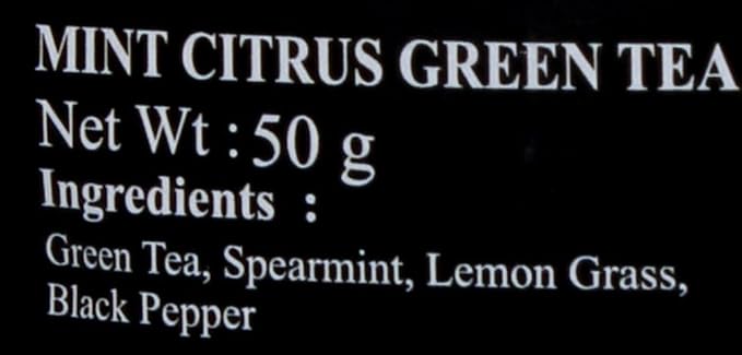 BARNAA MINT CITRUS GREEN TEA (MCGT)-50 g -ZIP POUCH PACK || A HERBAL GREEN TEA- BLEND OF GREEN TEA, SPEARMINT, LEMONGRASS, BLACK PEPPER || RICH ANTIOXIDANT || (FROM INDIA FAAZ) - View 3 of 4