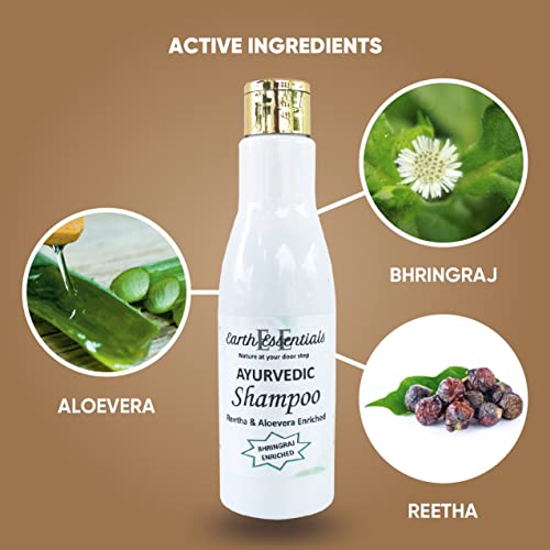 Earth Essential Bringraj Shampoo Herbal SLS free- with Nourishing Herbs Reetha, Aelovera helpul in dandruff control (200ml) - View 3 of 4