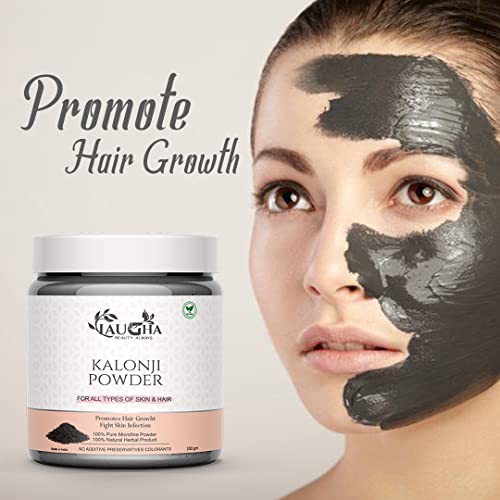 Laugha Pure &amp; Natural Kalonji(Black Cumin) Powder For Skin Toning, Anti-Ageing, Blackhead Removal, Anti Acne &amp; Pimple Free, Deep Cleansing, Skin Face Pack 100 GM (Pack of 1 Jar 100 gm) - View 3 of 3