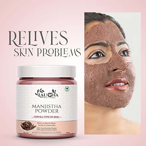 Laugha Organic Manjistha (Rubia Cordifolia) Powder for Hair Care &amp; Skin Care 100 gm (Pack of 2 Jar 200 gm) - View 3 of 3