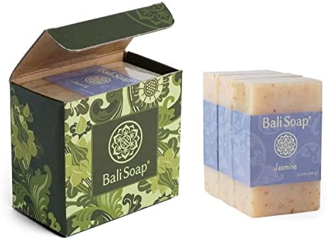 Bali Soap - Jasmine Natural Soap - Bar Soap for Men &amp; Women - Bath, Body and Face Soap - Vegan, Handmade, Exfoliating Soap - 3 Pack, 3.5 Oz each  FROM DUBAI (SAM) - View 2 of 4