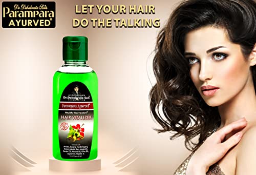 Parampara Ayurved Hair Vitalizer With Castor Oil Amla Bhringaraj Hibiscus and Vitamin E for Tangle Knots &amp; Frizz Free Silky Hair 100ml (FROM INDIA)SAB - View 2 of 3