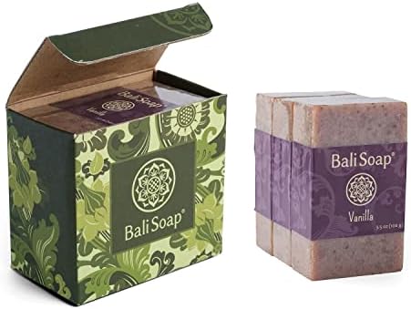 Bali Soap - Vanilla Natural Soap - Bar Soap for Men &amp; Women - Bath, Body and Face Soap - Vegan, Handmade, Exfoliating Soap - 3 Pack, 3.5 Oz each  FROM DUBAI (SAM) - View 2 of 4