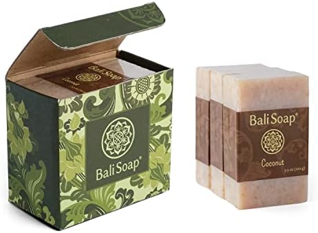 Bali Soap - Coconut Natural Soap - Bar Soap for Men &amp; Women - Bath, Body and Face Soap - Vegan, Handmade, Exfoliating Soap - 3 Pack, 3.5 Oz each  FROM DUBAI (SAM) - View 2 of 3