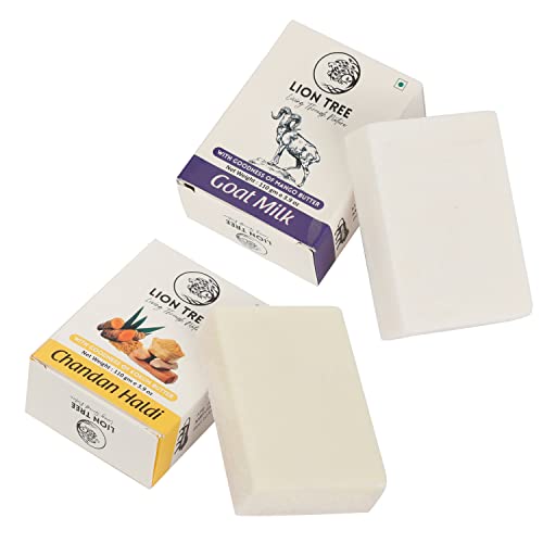 Lion Tree Handmade Goat Milk &amp; Chandan Haldi Soap With Goodness Of Mango &amp; Kokum Butter, For Men &amp; Women, 220gm, (Pack of 2) For All Skin Type - View 2 of 2