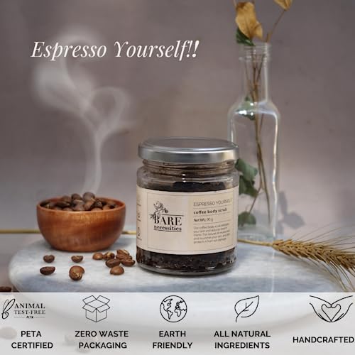 Bare Necessities Espresso Yourself Coffee Body Scrub | Tan Removing, Exfoliating Body Wash for Soft &amp; Smooth Skin | Stretch Marks Removal | Natural, Zero Waste, Vegan, PETA Certified | 90g - View 3 of 4
