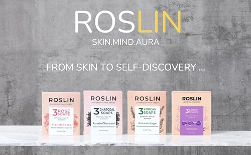 Roslin Exotic Soaps for Glowing Skin | Power of Korean + Charcoal + French Ingredients | Magic of Niacinamide &amp; Shea Butter | No Harsh Chemicals - (Pack of 3) - View 4 of 5