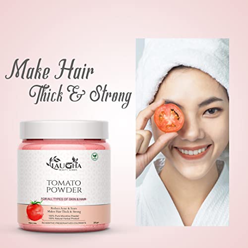 Laugha Natural &amp; Pure Tomato Powder For Brighten up Complexion, Anti Aging, Help To Reduce Acne &amp; Age Spot, Fine Line, Face Pack 100GM (Pack of 3 Jar 300 gm) - View 3 of 3