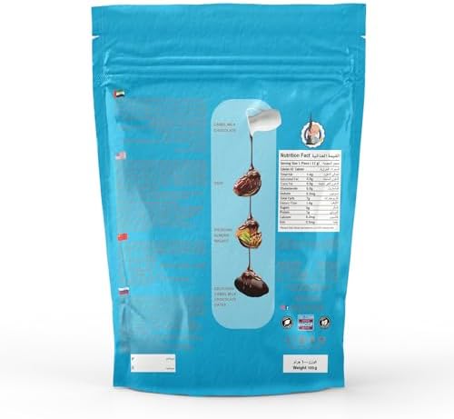 Choco Dubai "Camel Milk Chocolate Dates Stuffed with Pistachio, Almond, and Walnut - 100g | Premium Dates Coated in Rich Camel Milk Chocolate with Nutty Filling FROM INDIA (SAM) - View 3 of 3