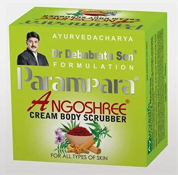 Parampara Ayurved Angoshree Face &amp; Body Scrubber Exfoliating Cream Scrub for Removing Skin Dead Cells with Red Sandalwood Neem and Kesar Men &amp; Women 450 gm (FROM INDIA)SAB - View 2 of 2
