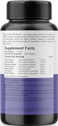 Bliss of Earth Sugar Control Tablets To Manage Blood Sugar Levels Naturally, 120 Tablets With Bitter Melon, Jamum, Gurmar, Bimba &amp; Bijasar, Diabetic Care, 500mg  FROM DUBAI (SAM) - View 3 of 4