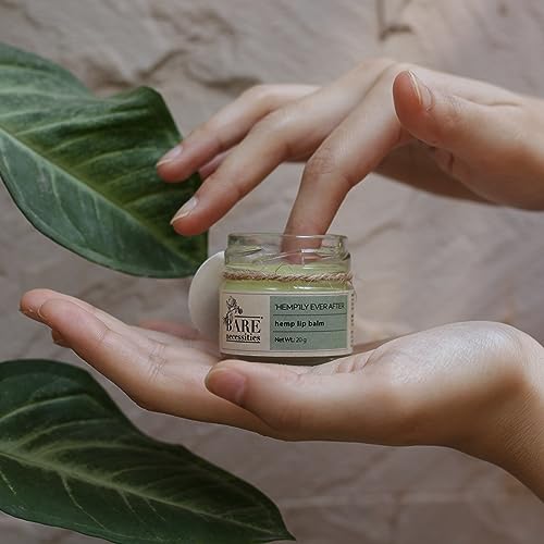 Bare Necessities Hydrating Hemp Lip Balm | Mango Butter &amp; Lavender Essential Oil | Women &amp; Men | 24 Hrs Moisturization for Chapped &amp; Dry Lips | Healing with Tea Tree | Vegan- 20g (lasts 1+ year) - View 2 of 3