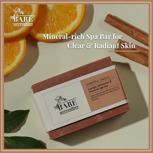 Bare Necessities Rhassoul Dazzle Handmade Soap Bar | Refreshing Bathing soap with Natural Orange, Cinnamon | All Skin types especially Dry Sensitive Skin | Cold Processed Soap for Men and Women | 75gFROM INDIA)JEZ - View 3 of 3