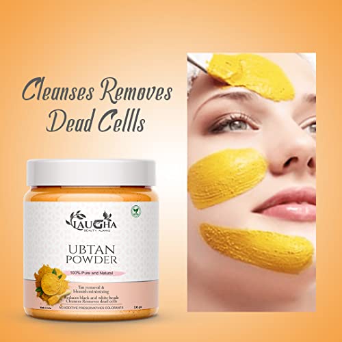 Laugha Pure Organic Haldi Ubtan Powder Face Pack (Dulhan Special) for Face, Body - Fairness, Lightening, Tanning, Glowing Skin, Remove Dead Skin, Turmeric Moisturizer (100 Gram) (Pack of 2, 200 gm) - View 3 of 3
