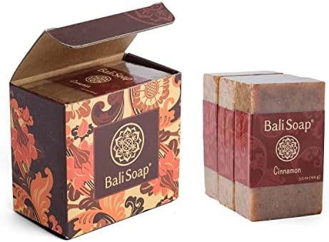 Bali Soap - Cinnamon Natural Soap - Bar Soap for Men &amp; Women - Bath, Body and Face Soap - Vegan, Handmade, Exfoliating Soap - 3 Pack, 3.5 Oz each  FROM DUBAI (SAM) - View 2 of 3
