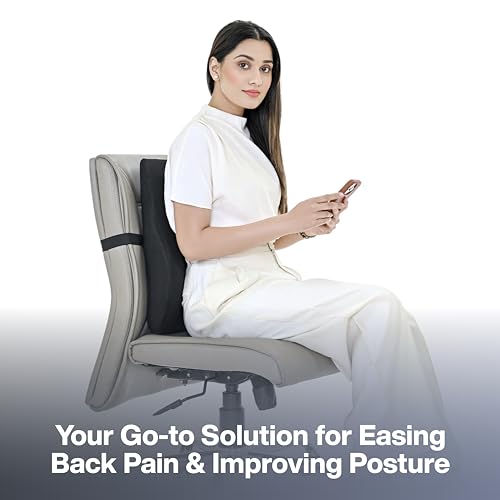 FOVERA Back Support for Chair, Memory Foam Car Seat Back Support, Orthopedic Lumbar Support Back Rest for Back Pain Relief - Back Pillow for Sitting (Mesh Black, Large) - View 3 of 8