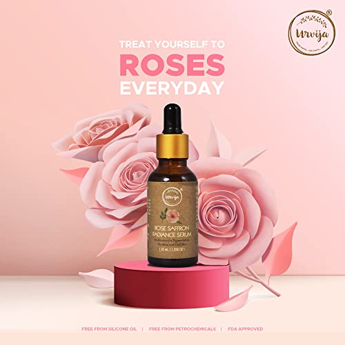 Urvija Rose Saffron Radiance Serum| Vitamin Enrich Elixir for Ageless Beauty Regime|Certified palm oil free, Vegan &amp; Chemical free|(Pack of 1x30 ml) (FROM INDIA)SAB - View 3 of 3