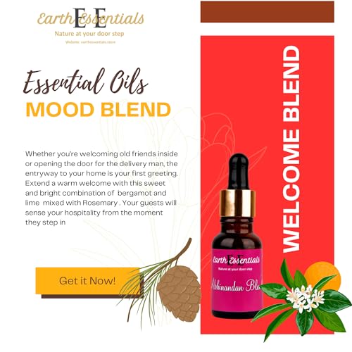 Earth Essentials Abhinandan Oil BlendEssential Oil Blend for Diffuser - Essential Oils for Diffusers Aromatherapy and Wellness with Ylang-Ylang ,Rosemary, Lemon ,Chamomile and Lavender Essential Oils for a Welcome Scent 15 mlFROM INDIA)NUSS - View 3 of 4